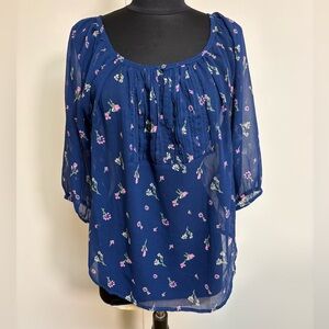 Abercrombie & Fitch Sheer Floral Blouse